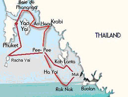 Bareboat zeilvakantie Thailand: de zeilroute omgeving Phuket